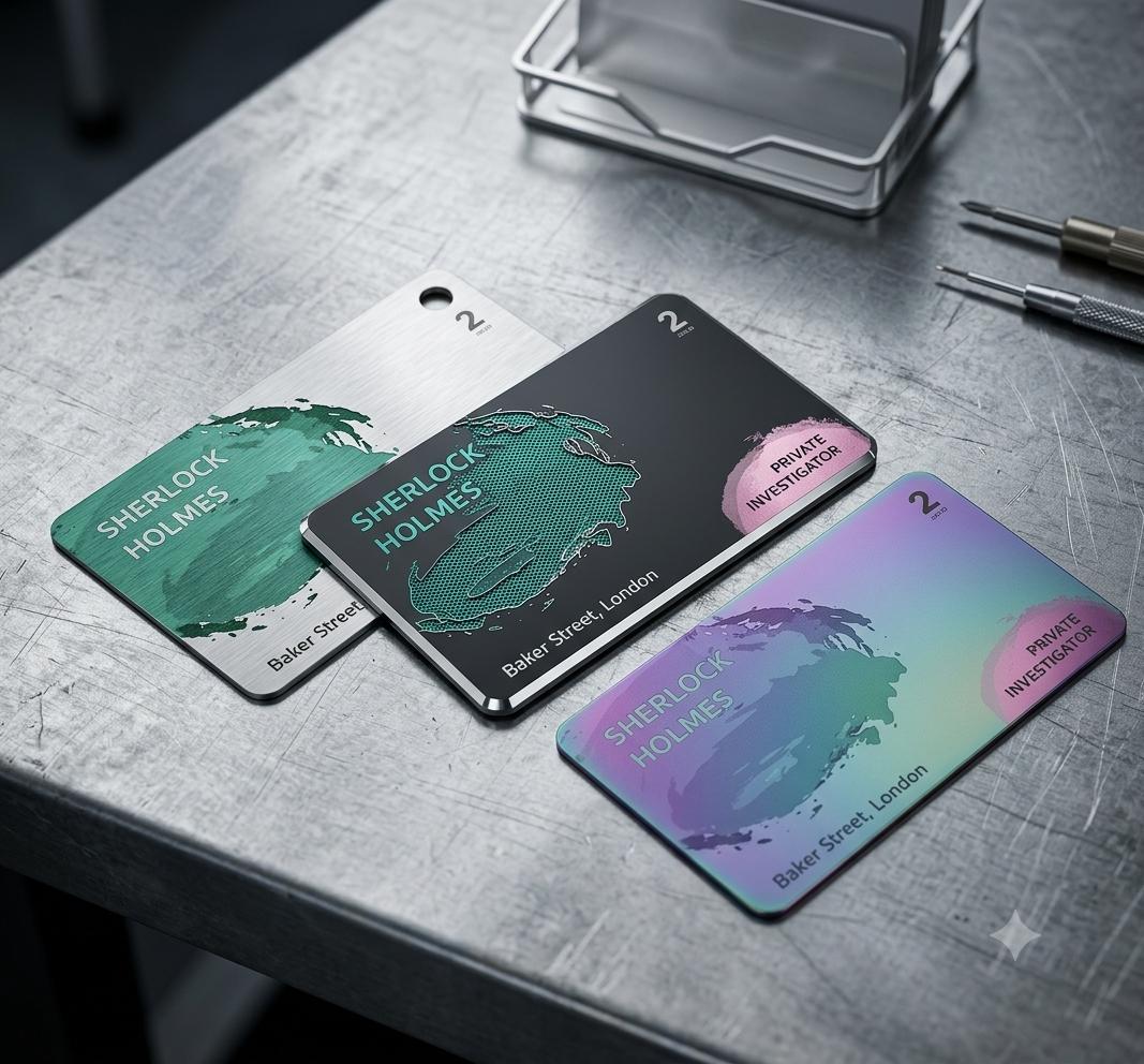 Aluminium Business Cards (10 Pack) — personalised gift by Printora Gifts