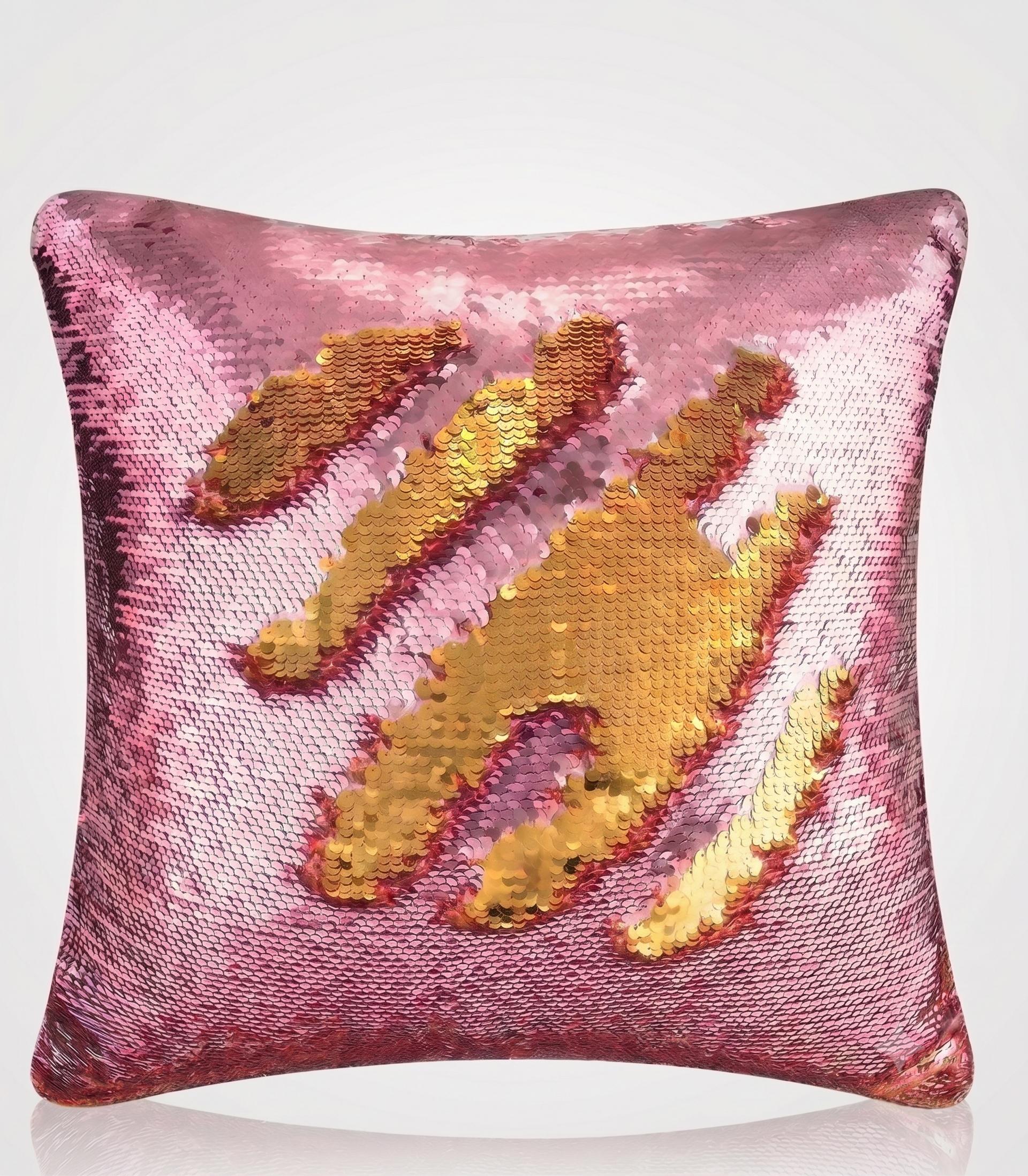 Pink Sequins Cushion — personalised gift by Printora Gifts