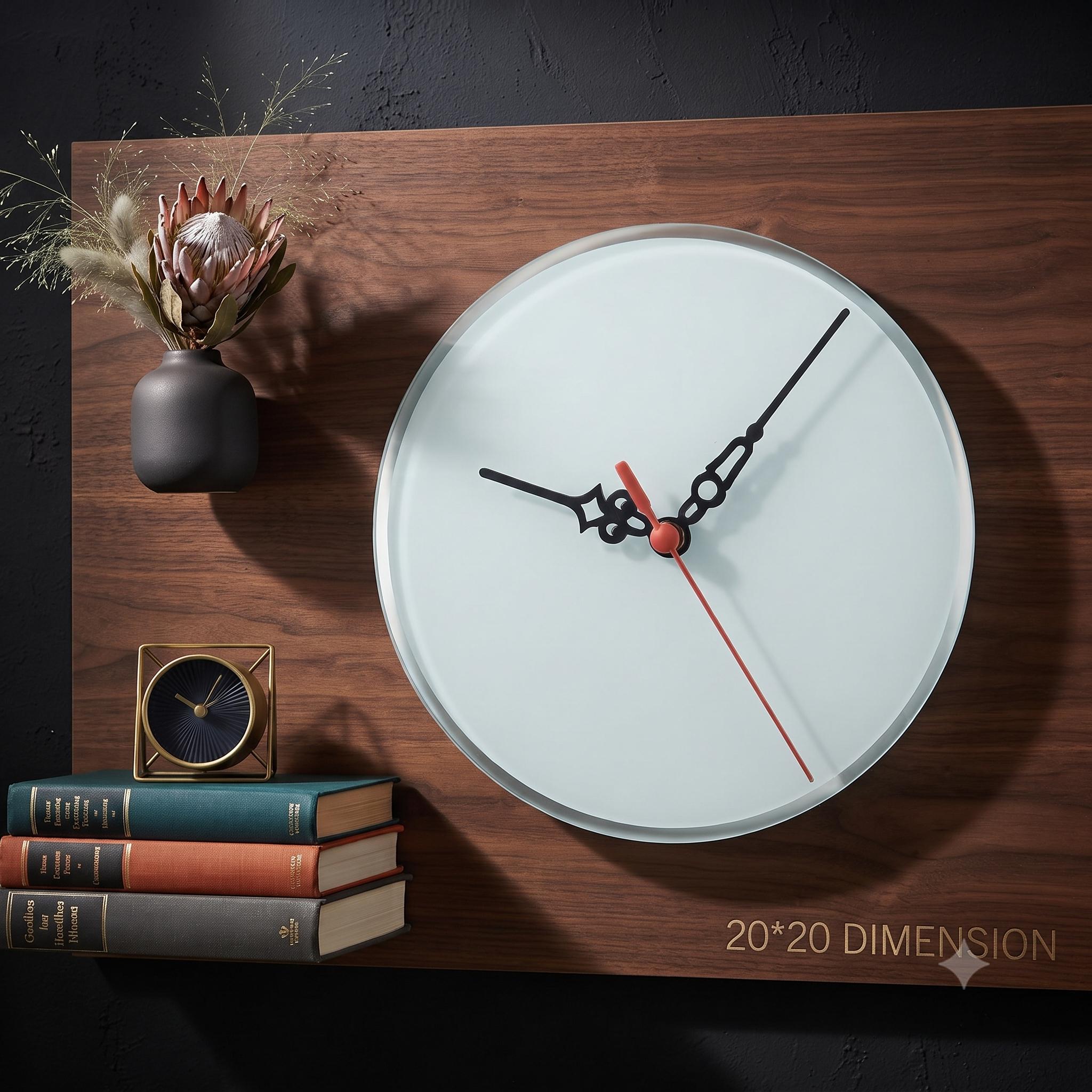 Glass Table Clock (20x20cm) — personalised gift by Printora Gifts