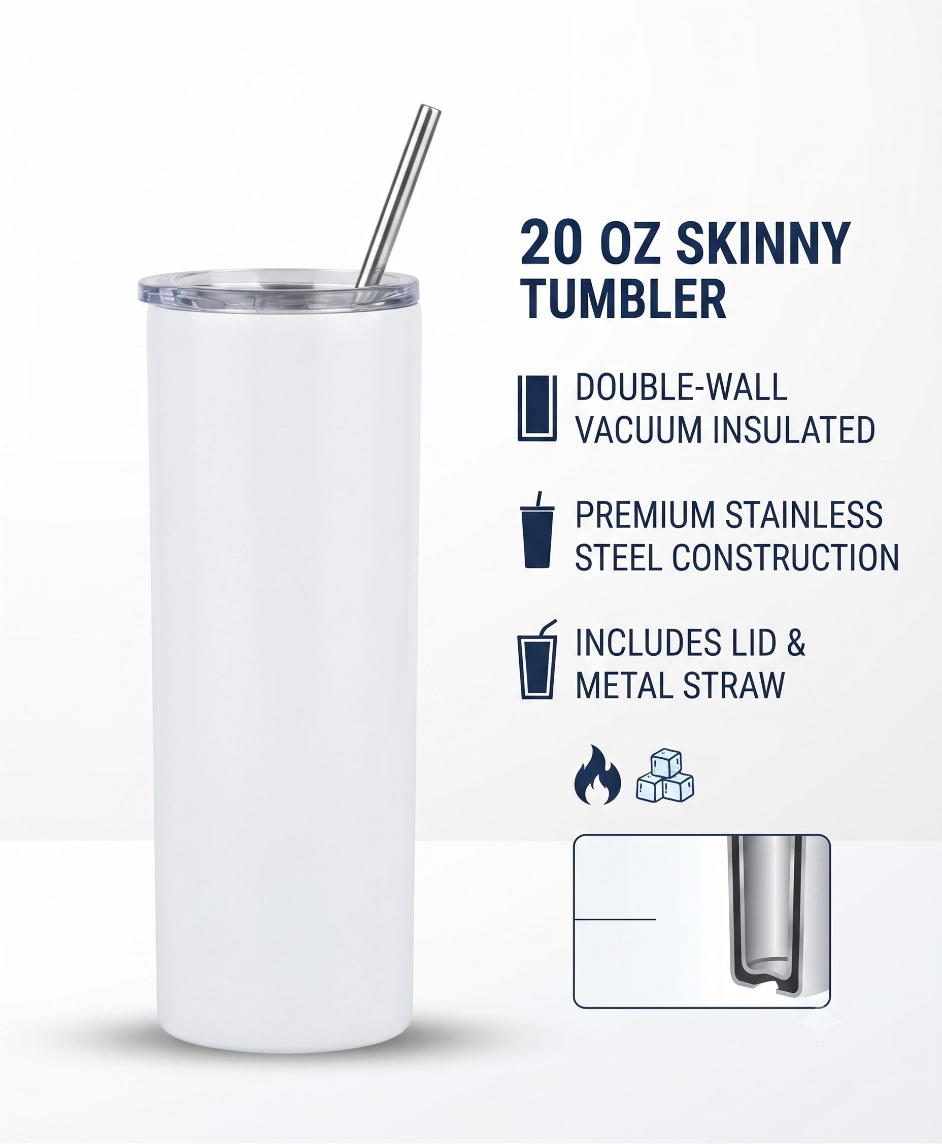 20 OZ Skinny Tumbler — personalised gift by Printora Gifts