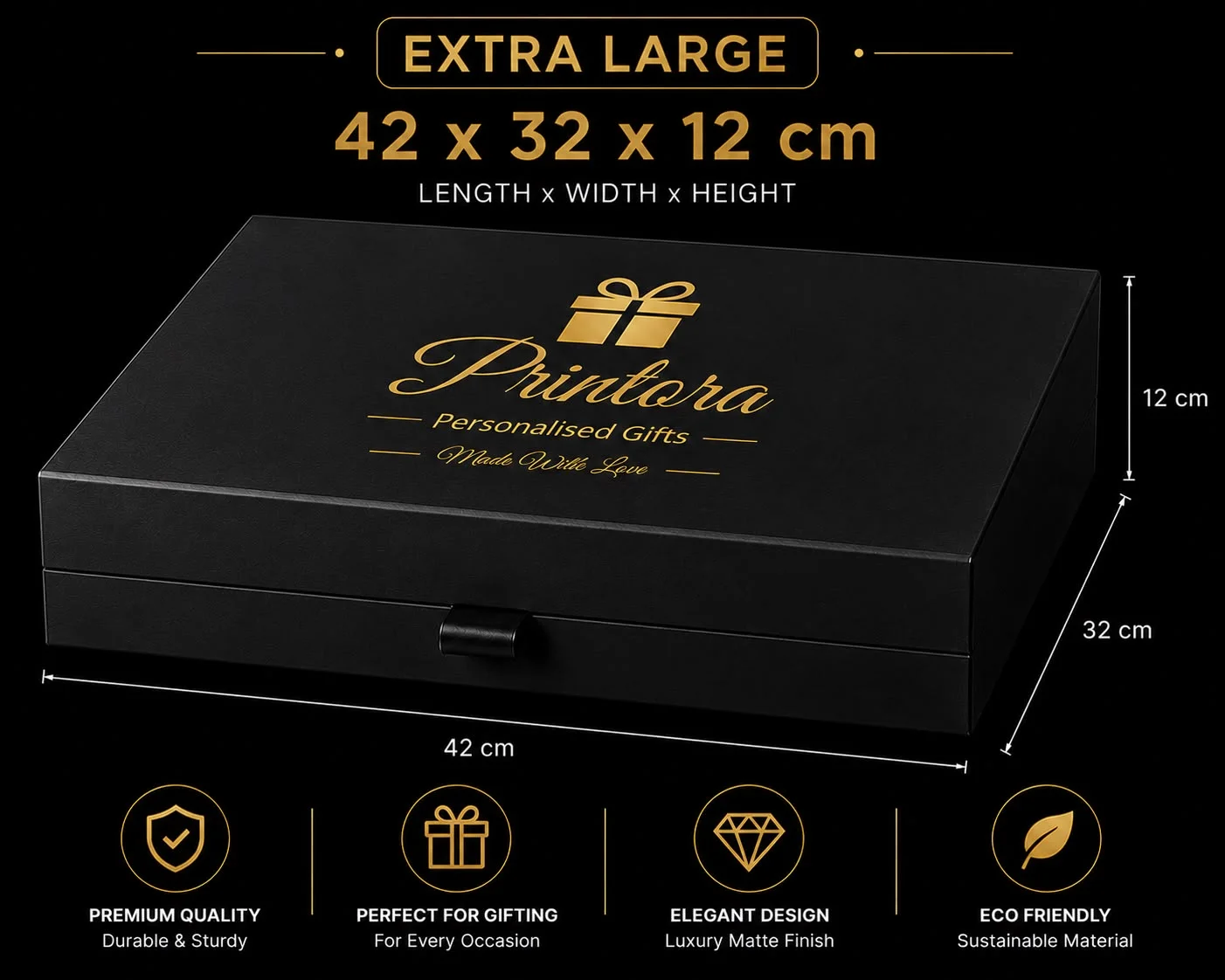 Luxury Gift Box with Message (Extra Large) — personalised gift by Printora Gifts
