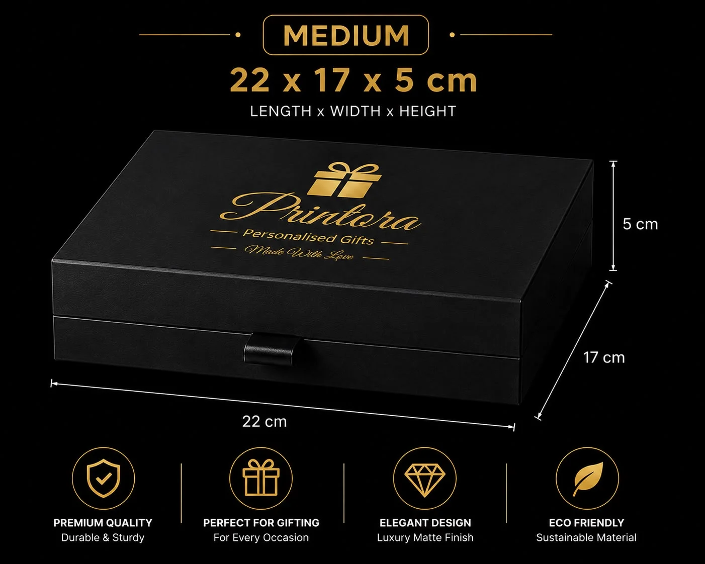 Luxury Gift Box with Message (Medium) — personalised gift by Printora Gifts
