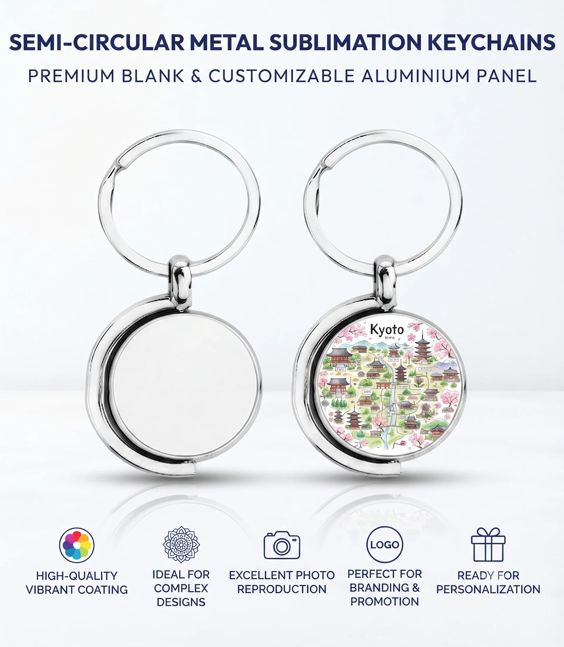 Stainless Steel Key Chain Double Sided — personalised gift by Printora Gifts